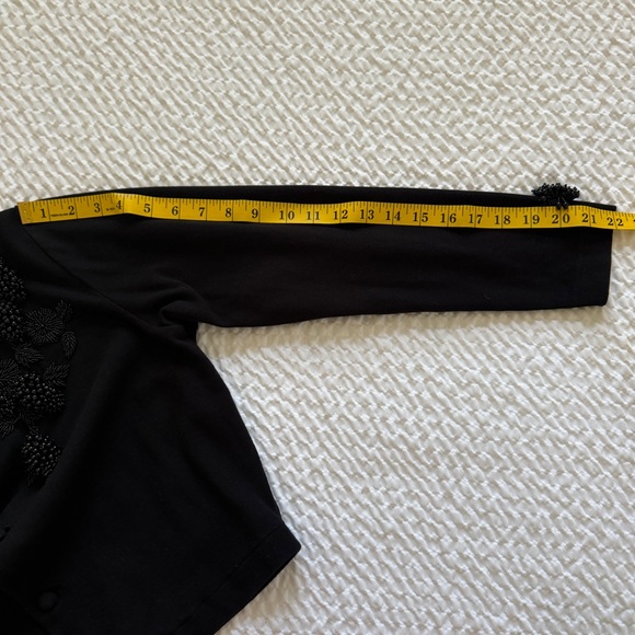 Vintage Vivienne Tam Beaded Cardigan, Black, Size 2 - Picture 12 of 13